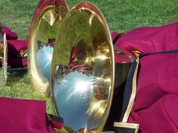 This macro photo of marching band instruments, music, and uniforms was taken by Craig Rodway of Bishop Auckland Durham in the UK.